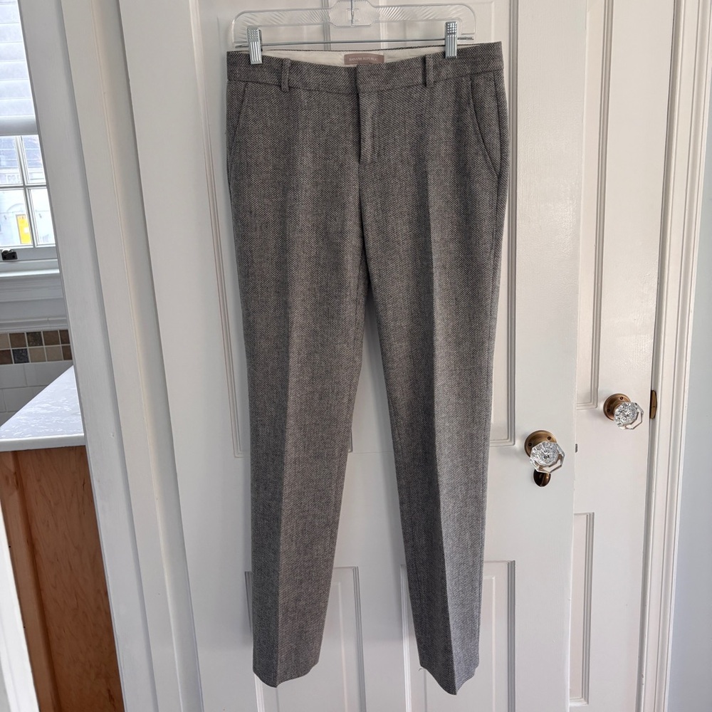 Banana Republic grey houndstooth wool pant size 4